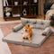 Luxe Faux Faux Leatht ortopedic ortopedic Bed de perros grande - Corelounge