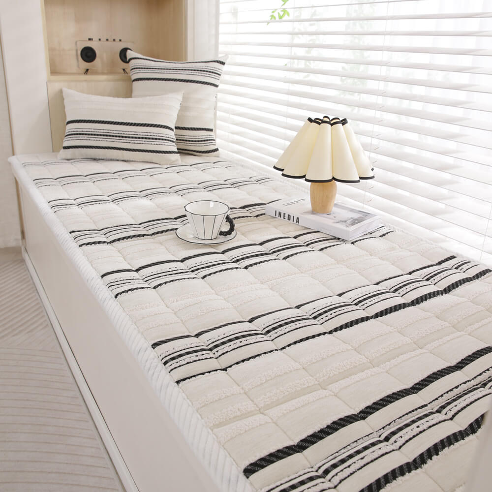 Acogedor chenille de sofá plush rayas tapa de sofá de mascotas de mascotas