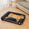 Canapé-lit orthopédique double couche pour chien en flanelle de luxe