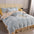 Elegant Carved Velvet Floral Bedding Skin-Friendly Bed Sheet Set