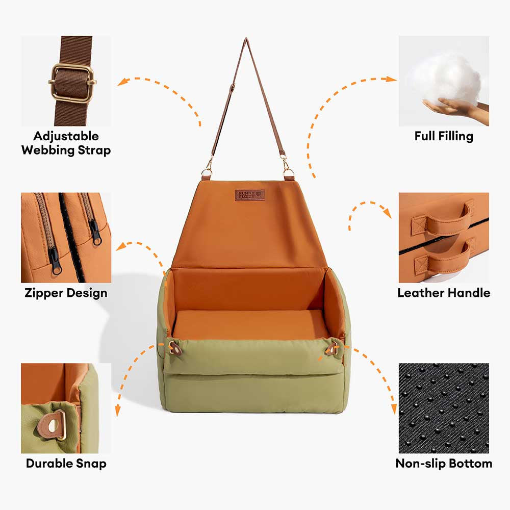 Cama elevada de asiento de asiento para perros de cuero para perros de cuero para perros - Voyager urbano