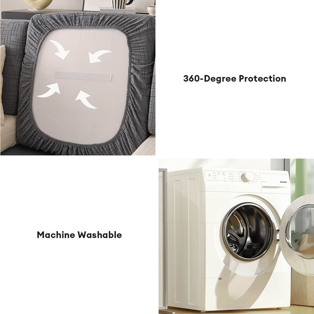 Jacquard Plush Desmanecible Sweat-Absorbente de sudor transpirable Cubierta de sofá mágica de cobertura completa