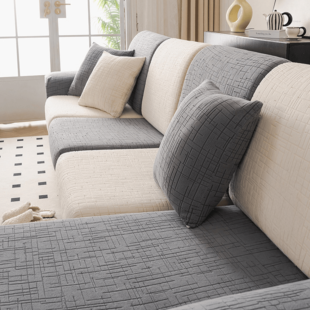 Jacquard Plush Desmanecible Sweat-Absorbente de sudor transpirable Cubierta de sofá mágica de cobertura completa