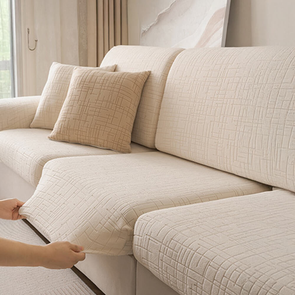 Jacquard Plush Desmanecible Sweat-Absorbente de sudor transpirable Cubierta de sofá mágica de cobertura completa
