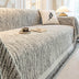 Cream Chenille Textured Pet-Friendly Anti-Scratch Throw Couch Cover