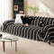 Decorative Stripe Tassel Chenille Throw Couch Cover