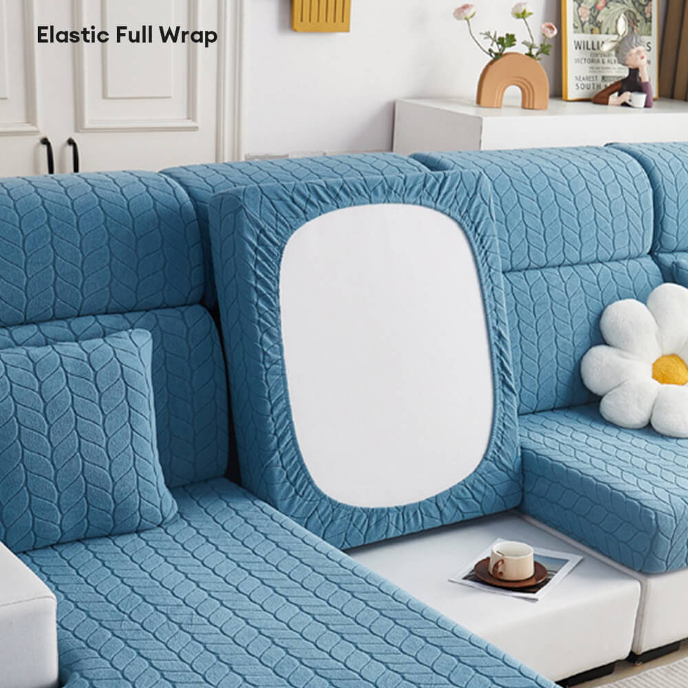 Textura de la hoja de trigo para toda la temporada universal elástica de protección completa Magic Couch Couch