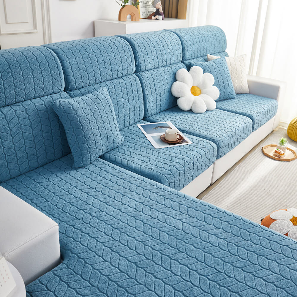 Textura de la hoja de trigo para toda la temporada universal elástica de protección completa Magic Couch Couch
