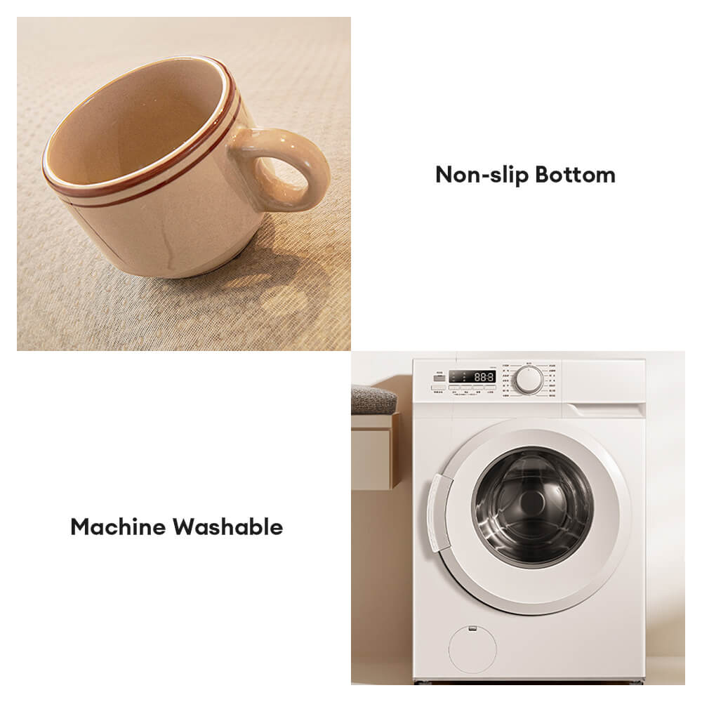 Non-Slip Herringbone Chenille Couch Cover with Wavy Edges