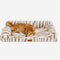 Fluffy Striped Orthopedic Bolster Dog Bed - Luxe Comfort