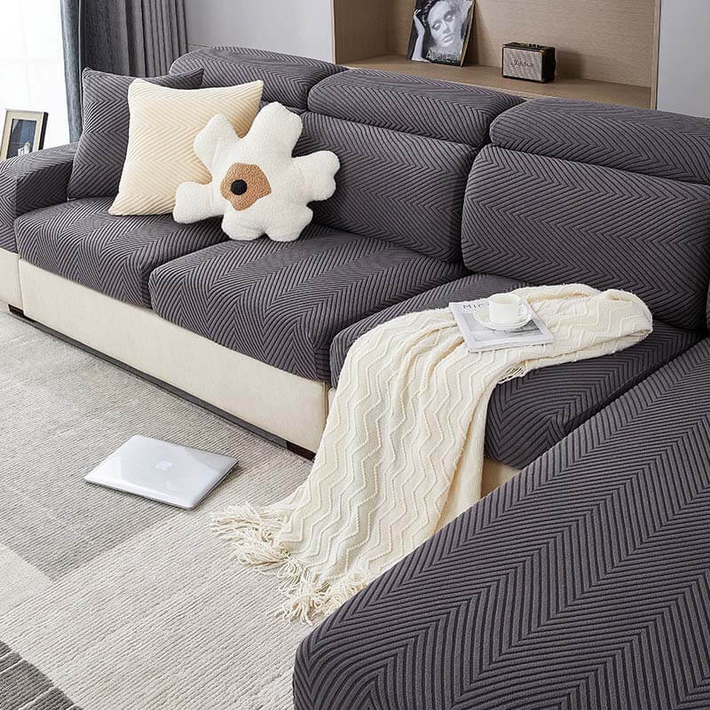 Cubierta de sofá de espiga totalmente envuelta