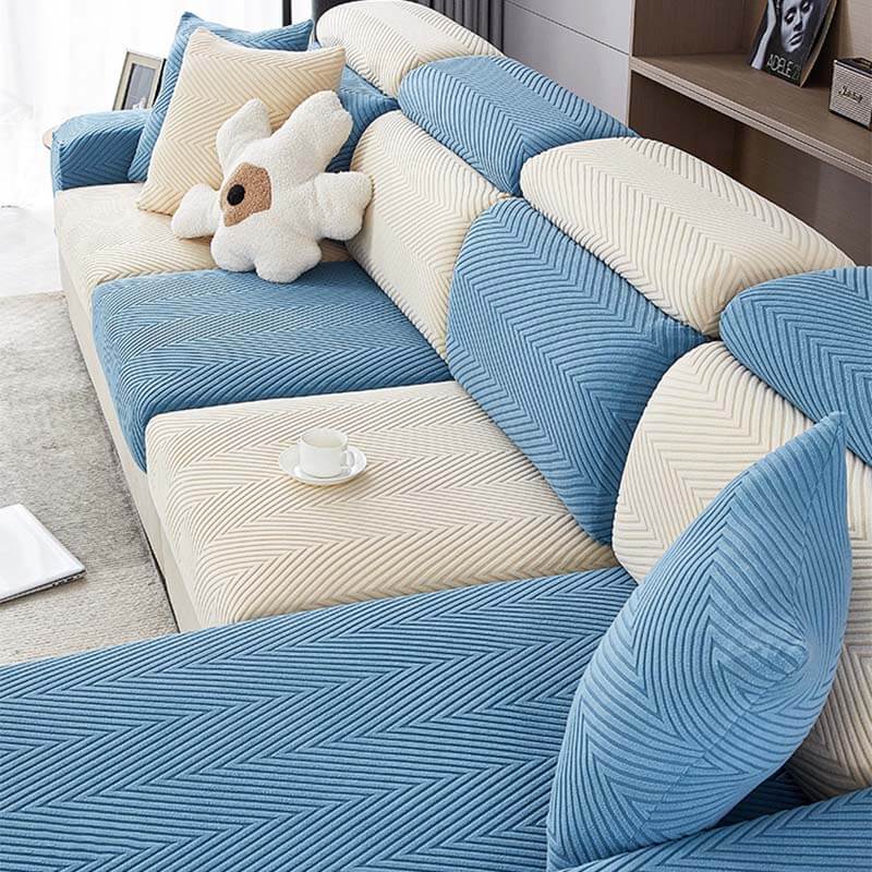 Cubierta de sofá de espiga totalmente envuelta