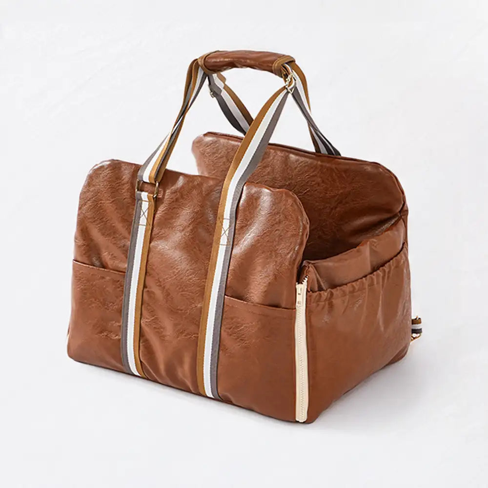 Deluxe Faux Leather Safety Center Console Pet Car Seat and Carrier 3 in 1