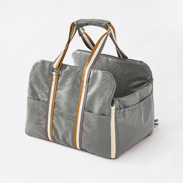 Deluxe Faux Leather Safety Center Console Pet Car Seat and Carrier 3 in 1