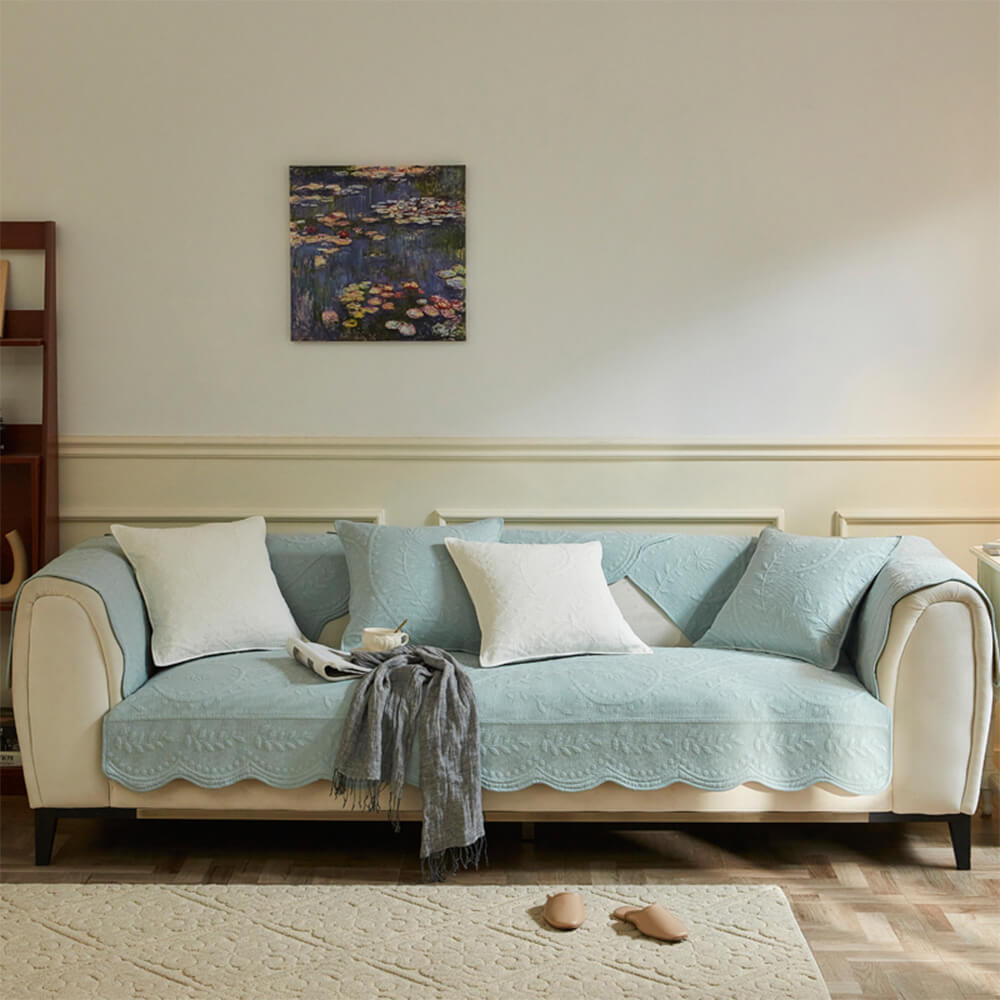 Cubierta de sofá de granja de algodón transpirable de algodón tejido boho