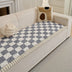 Checkered Velvet Sofa Pad Anti-Slip Quilted Couch Cover