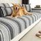 Color-Blocked Striped Chenille Non-Slip Couch Cover - Suitable For All Seasons