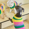 Color Blocked Striped Dachshund Sleeveless Dog Sweater