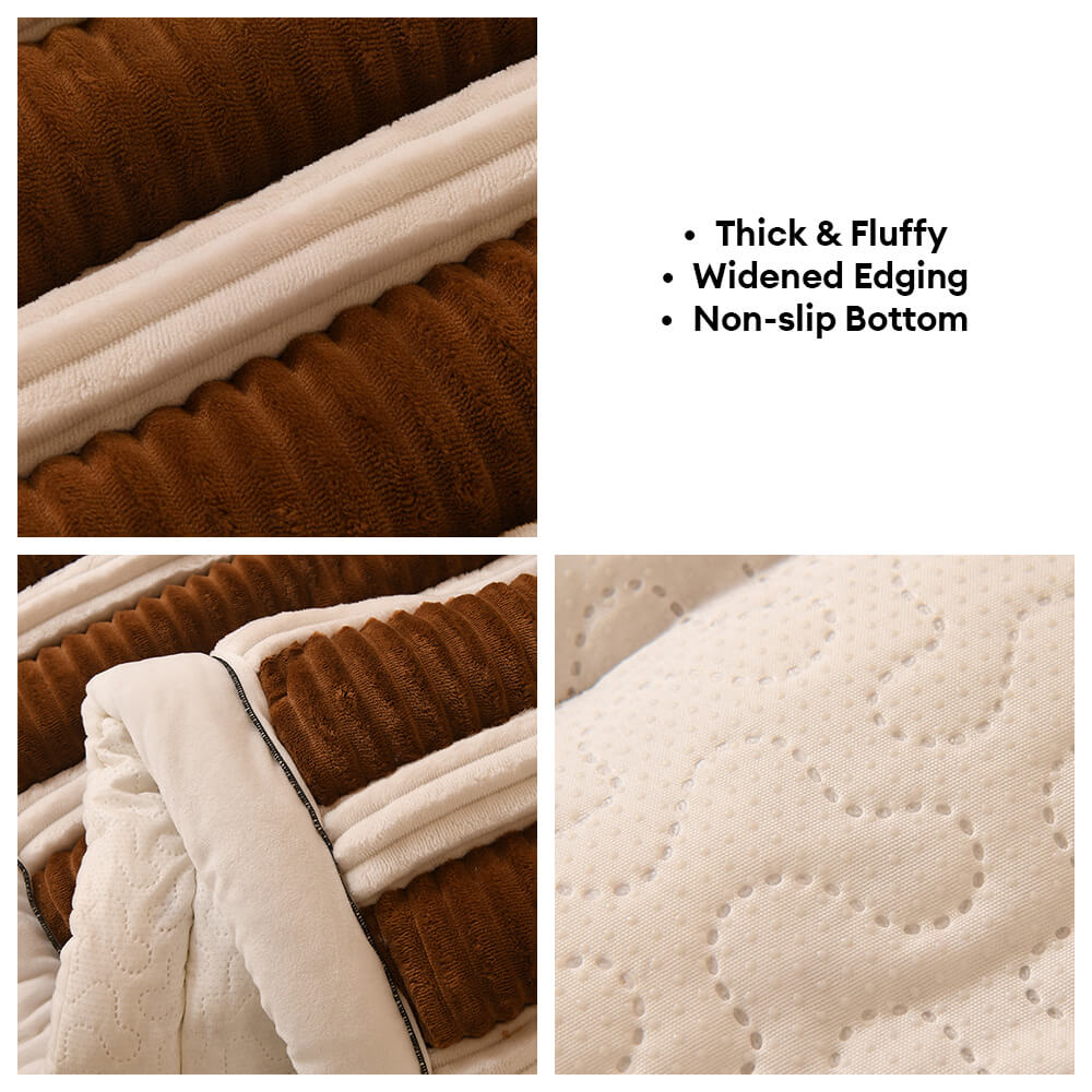 Comfort Plush Thickened Striped Non-Slip Couch Cover