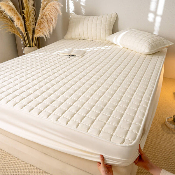 Elegant Square Breathable Waterproof Antibacterial Fitted Sheet Mattress Cover