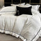 European-Inspired Jacquard Glossy Cotton Sateen Bed Sheet Set