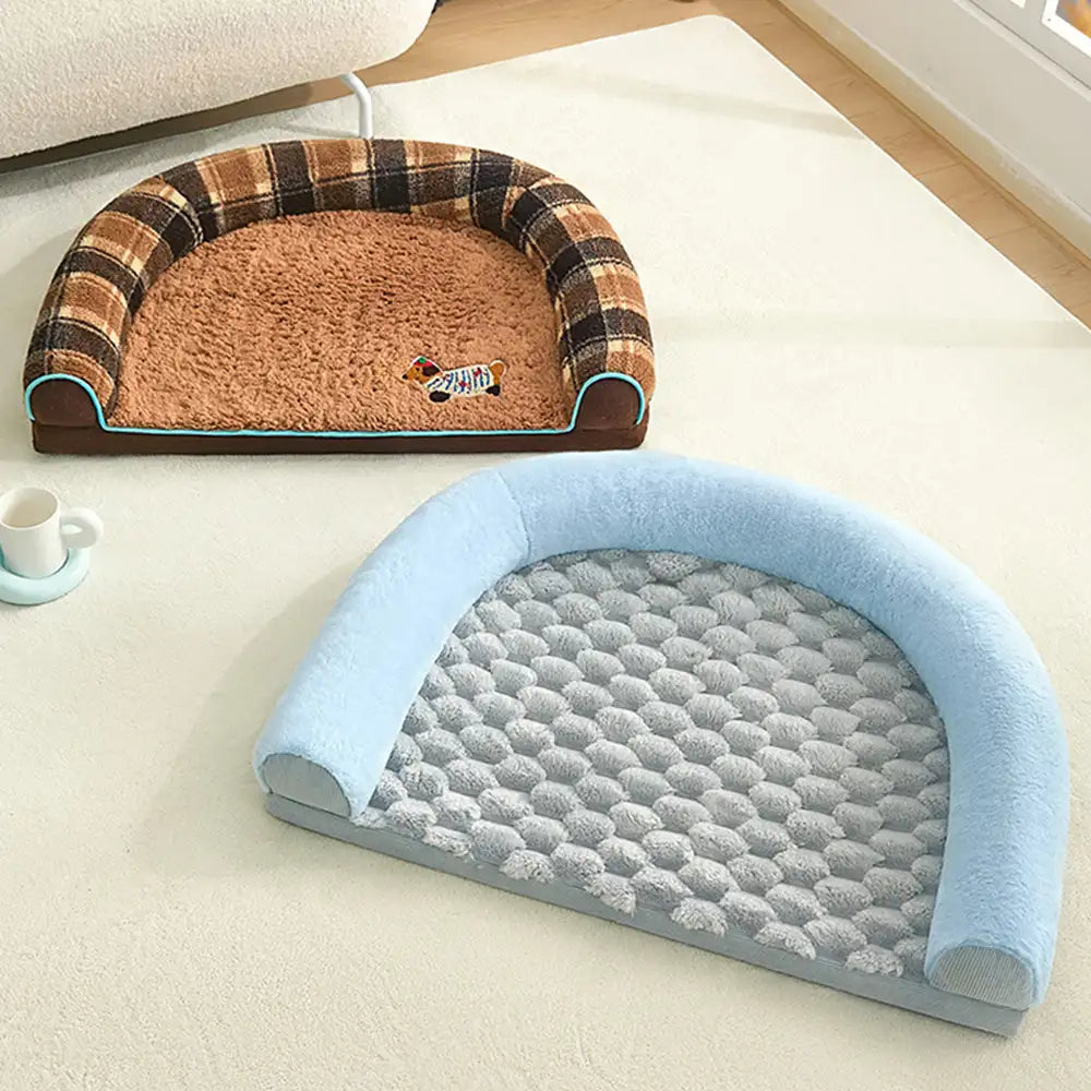 Faux Lambswool U-Shaped Removable Washable Orthopedic Pet Bed