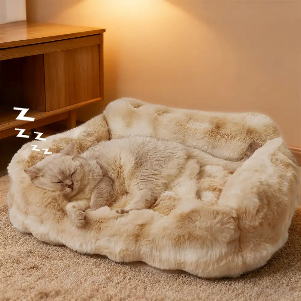 Faux Rabbit Velvet Fluffy Soft Dog And Cat Sofa Bed