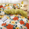 Floral Print Milk Velvet & Sherpa Double-Sided Bed Sheet Set