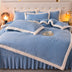 Floral Quilted Cozy Thickened Milk Fleece Bed Skirt Set