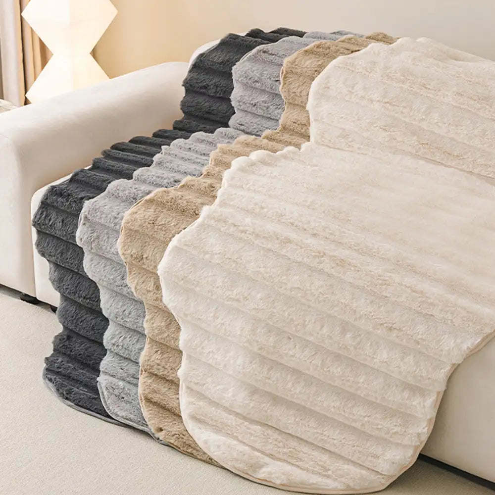 Fluffy Comfort Plush Furniture Protection Decorative Couch Cover