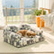 Geometric-Pattern Plush Thermal Removable And Washable Dog Bed