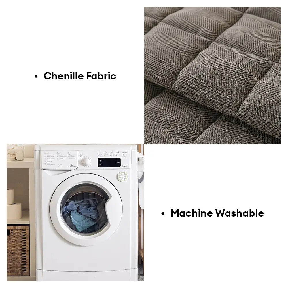 Herringbone chenille elegante decoración de sofá transpirable cubierta de sofá sin deslizamiento