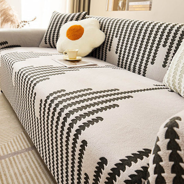Herringbone Cozy Full-Wrap Stretch Magic Couch Cover