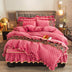 Luxurious Crystal Velvet Borded Borded Bylip Sede Waret Russ con falda de cama