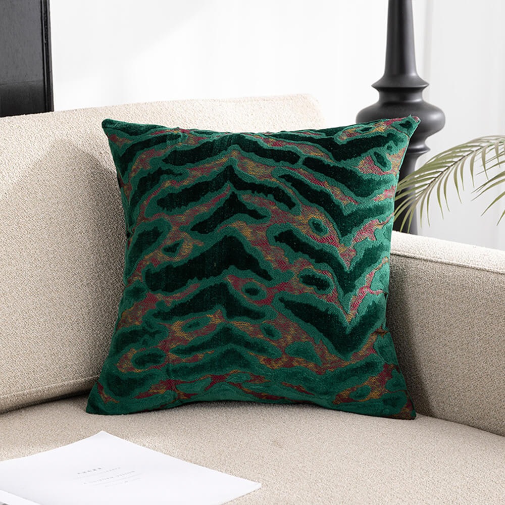 Almohada de sofá de terciopelo de lujo Jacquard Cut Home