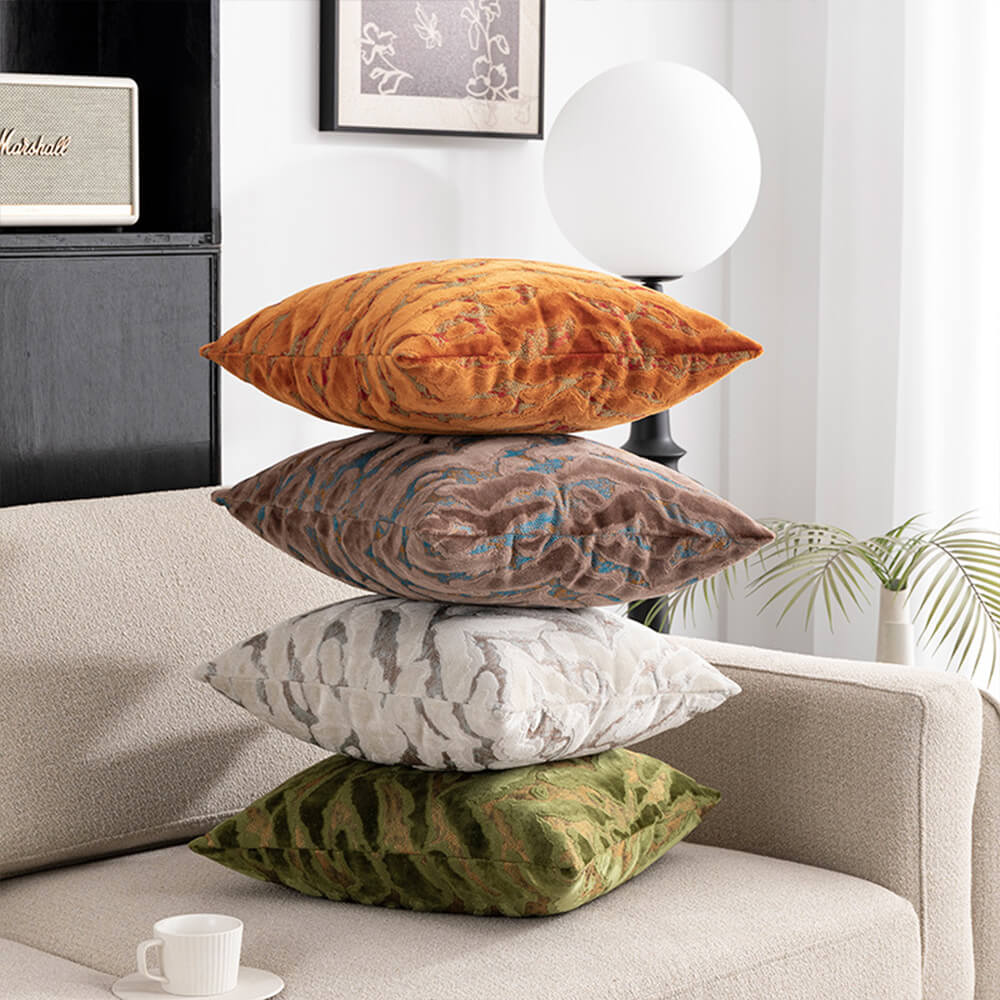 Almohada de sofá de terciopelo de lujo Jacquard Cut Home