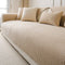 Modern Cream Vertical Stripes Fleece Couch Cover for All Seasons