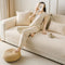 Modern Cream Vertical Stripes Fleece Couch Cover for All Seasons