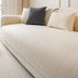 Modern Cream Vertical Stripes Fleece Couch Cover for All Seasons