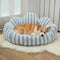 Petal-Shaped Striped Plush Pet Sofa Bed