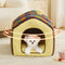 Plaid Retro Cozy Cave-Style Warm Deep Sleeping Dog & Cat Bed - Retro House