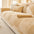 Plush Cream Geometric All Seasons Non-Slip Couch Cover