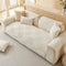 Plush Cream Geometric All Seasons Non-Slip Couch Cover