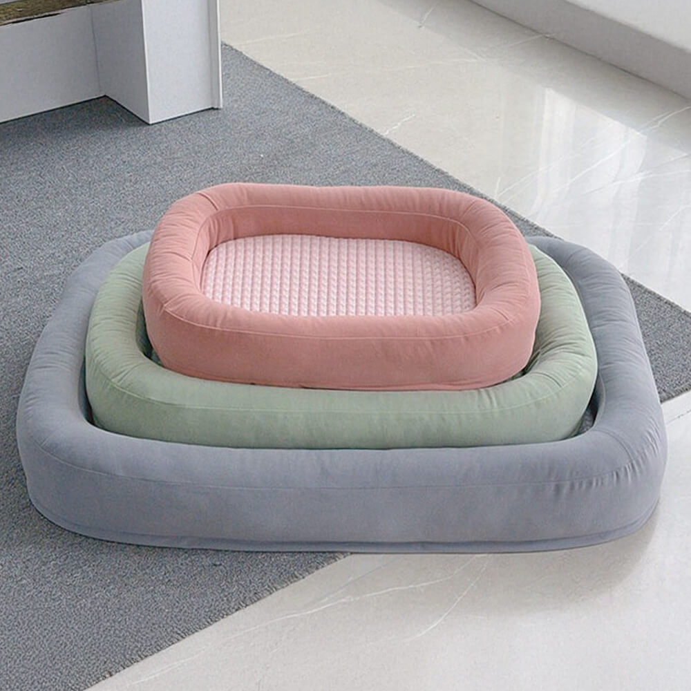 Cama para perros ovalado para toda la temporada de lavable para enfriamiento de enfriamiento suave