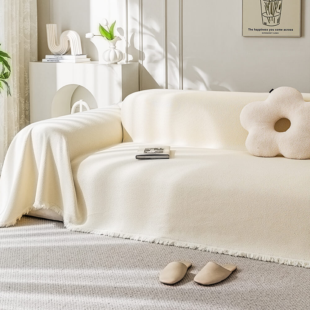 Soft Water-resistant Teddy Plush Throw Couch Cover