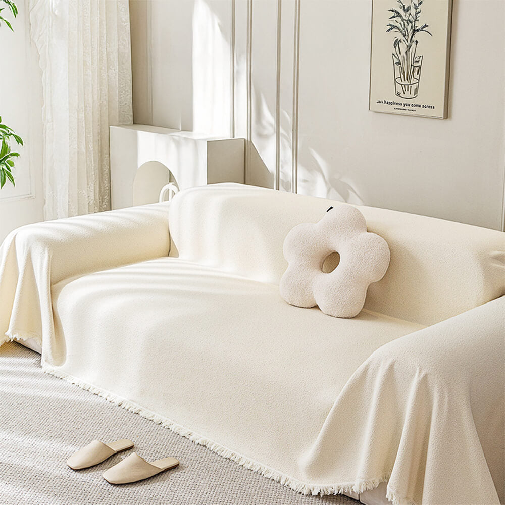 Soft Water-resistant Teddy Plush Throw Couch Cover