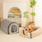Striped Cave-Style Warm Deep Sleeping Snug Cat Cave Dog House
