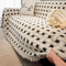 Stylish Checkered Fringed Tassel Chenille Sofa Protector Throw Couch Cover