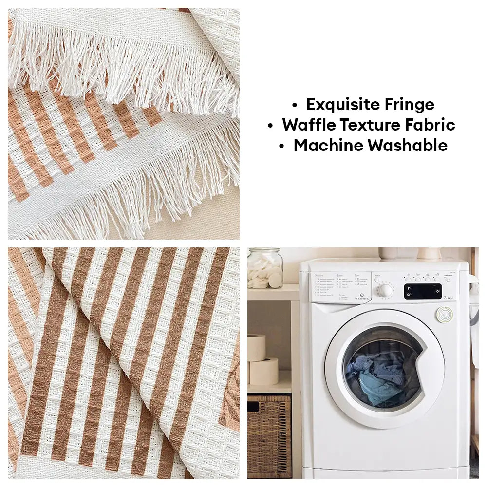 Waffle Texture Fabric Breathable Skin-Friendly Furniture Decorative Couch Cover