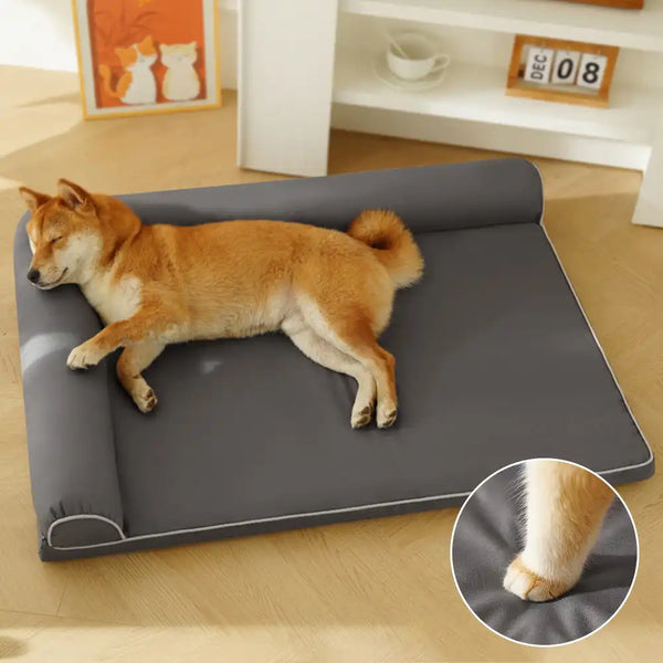 Waterproof Egg Foam Orthopedic Bed with L Bolster Sides Large Dog Bed